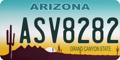 AZ license plate ASV8282