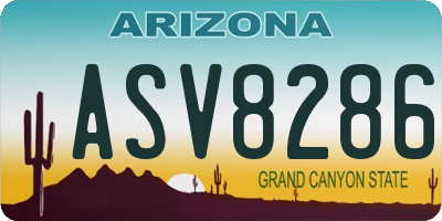 AZ license plate ASV8286