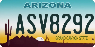 AZ license plate ASV8292