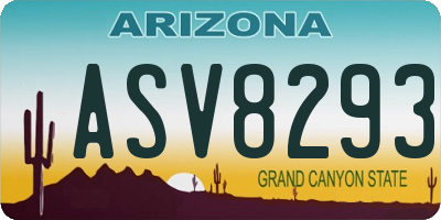 AZ license plate ASV8293