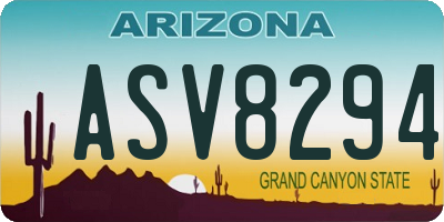 AZ license plate ASV8294