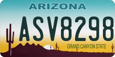 AZ license plate ASV8298