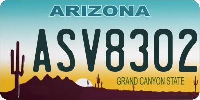 AZ license plate ASV8302