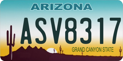 AZ license plate ASV8317