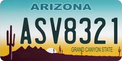 AZ license plate ASV8321