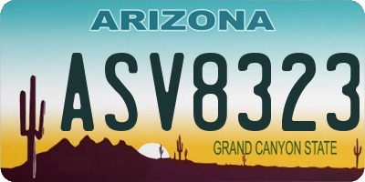 AZ license plate ASV8323