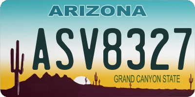 AZ license plate ASV8327