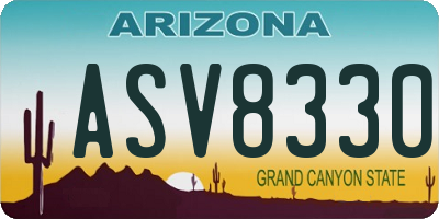 AZ license plate ASV8330