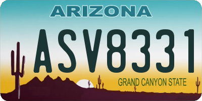 AZ license plate ASV8331