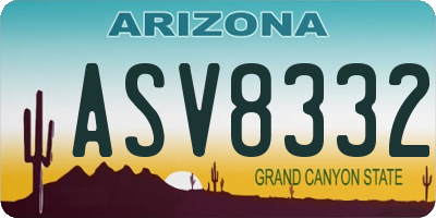 AZ license plate ASV8332