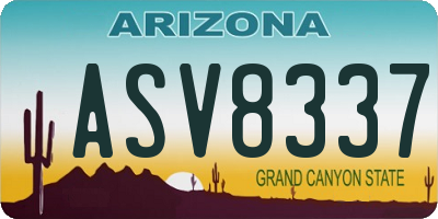 AZ license plate ASV8337