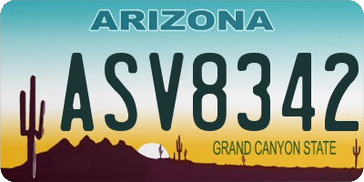 AZ license plate ASV8342