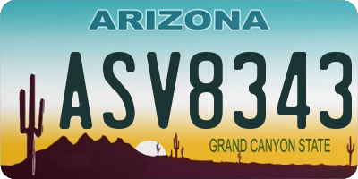 AZ license plate ASV8343