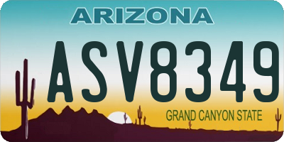 AZ license plate ASV8349