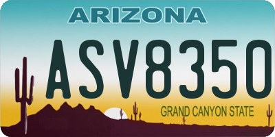 AZ license plate ASV8350