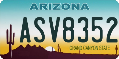 AZ license plate ASV8352