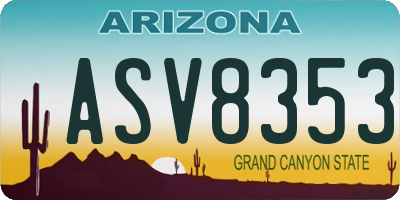 AZ license plate ASV8353