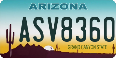 AZ license plate ASV8360