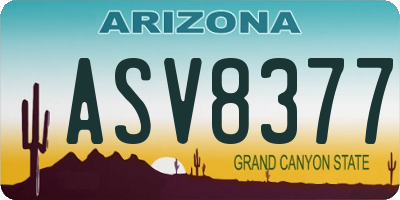 AZ license plate ASV8377