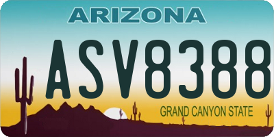 AZ license plate ASV8388