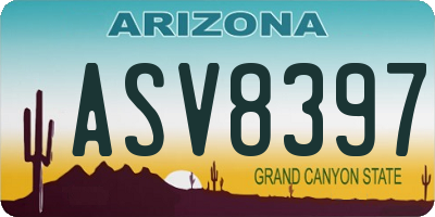 AZ license plate ASV8397
