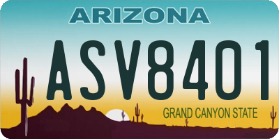AZ license plate ASV8401
