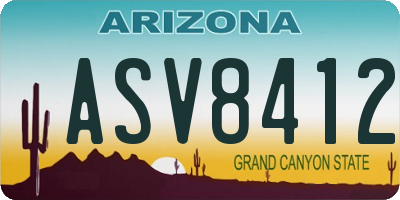 AZ license plate ASV8412