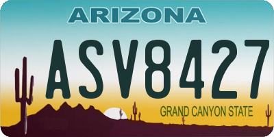 AZ license plate ASV8427