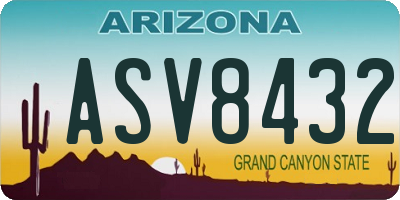 AZ license plate ASV8432