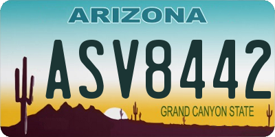 AZ license plate ASV8442