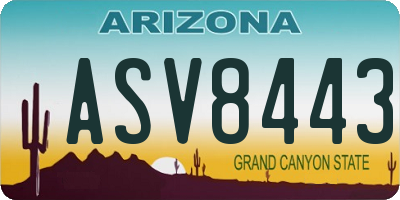AZ license plate ASV8443