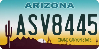 AZ license plate ASV8445