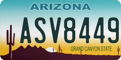 AZ license plate ASV8449