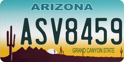AZ license plate ASV8459