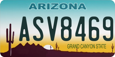 AZ license plate ASV8469