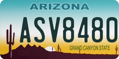 AZ license plate ASV8480