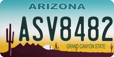 AZ license plate ASV8482