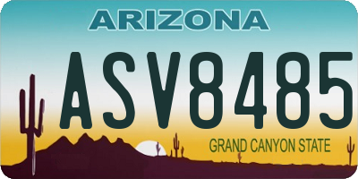 AZ license plate ASV8485