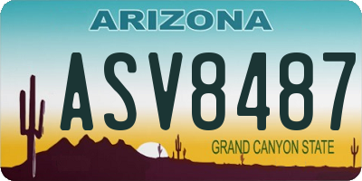 AZ license plate ASV8487