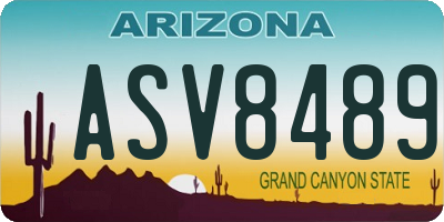 AZ license plate ASV8489