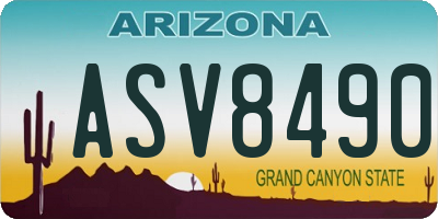 AZ license plate ASV8490