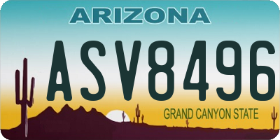 AZ license plate ASV8496