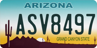 AZ license plate ASV8497