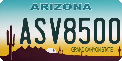AZ license plate ASV8500