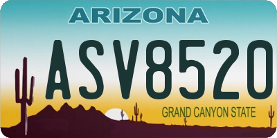 AZ license plate ASV8520