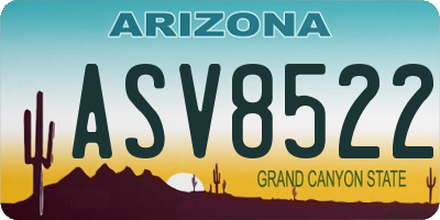 AZ license plate ASV8522