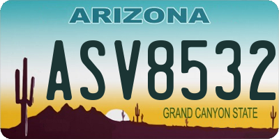 AZ license plate ASV8532