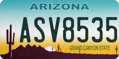 AZ license plate ASV8535