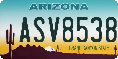 AZ license plate ASV8538