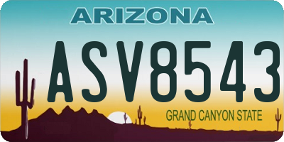 AZ license plate ASV8543